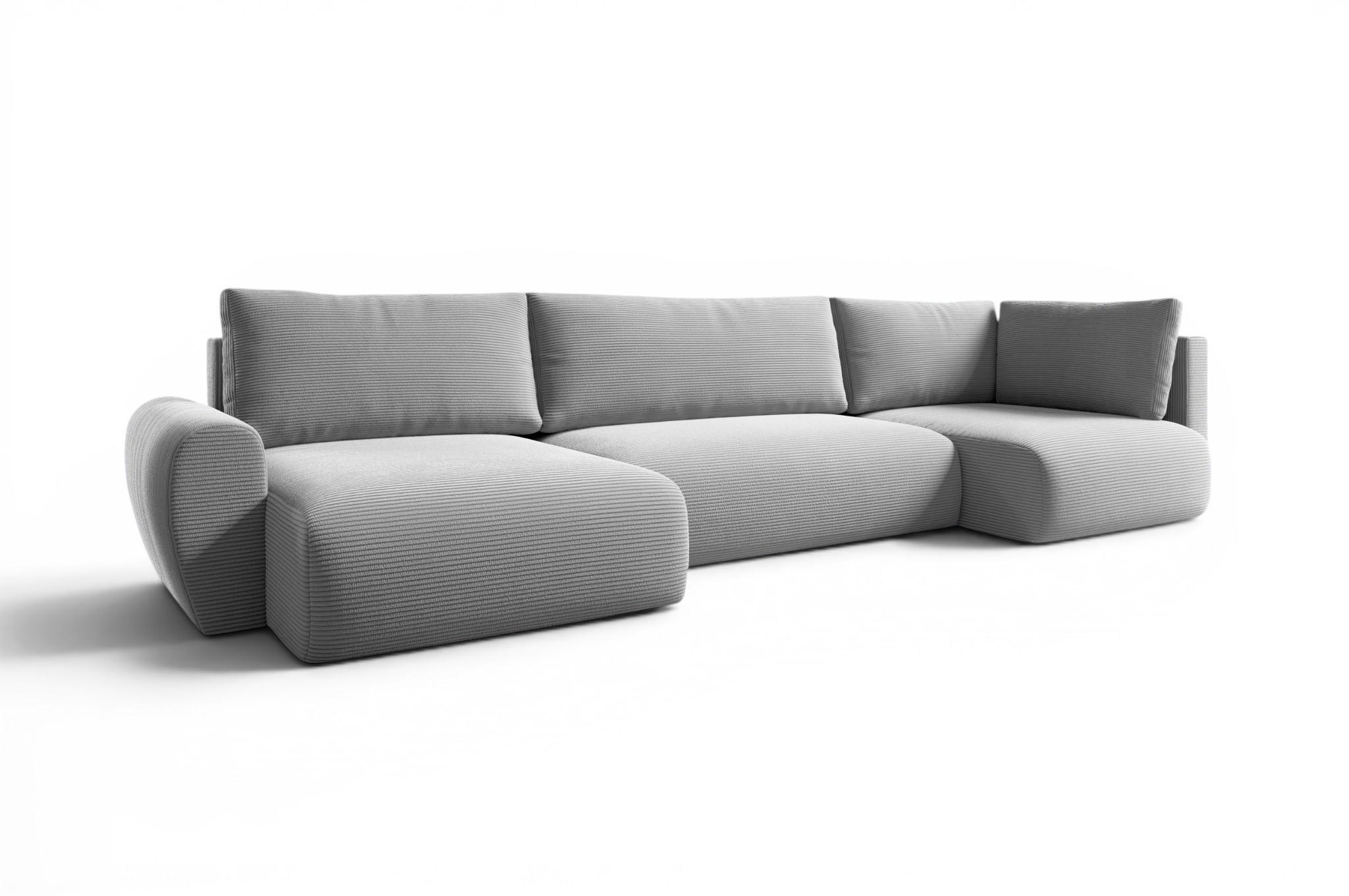 WOHNLANDSCHAFT Galan Mit Schlaffunktion - Hellgrau, Holzwerkstoff/Textil (385/70/153cm) - Fun Möbel