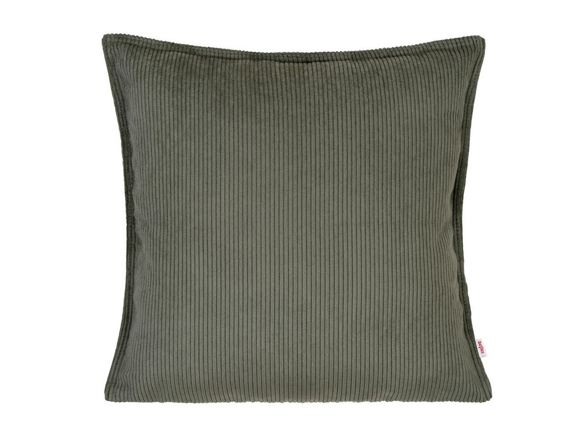 KISSENHÜLLE HYggelig No.1 stein-grau Cord-Samt 50/50 cm - Grau, Textil (50/50cm) - beties Heimtextil