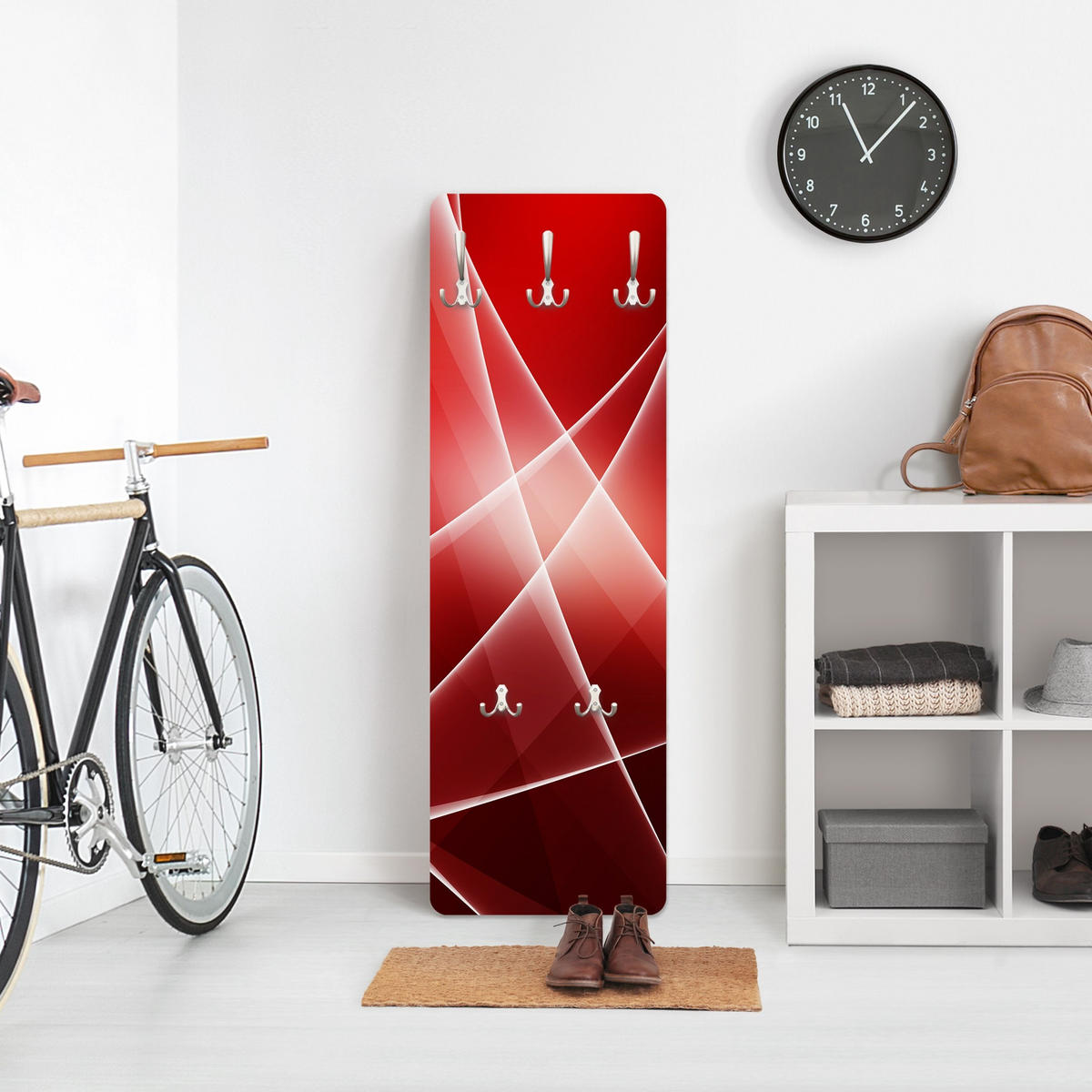 WANDGARDEROBE - Red Reflection 34/105 cm - Rot, Holzwerkstoff (34/105/1.6cm) - Bilderwelten