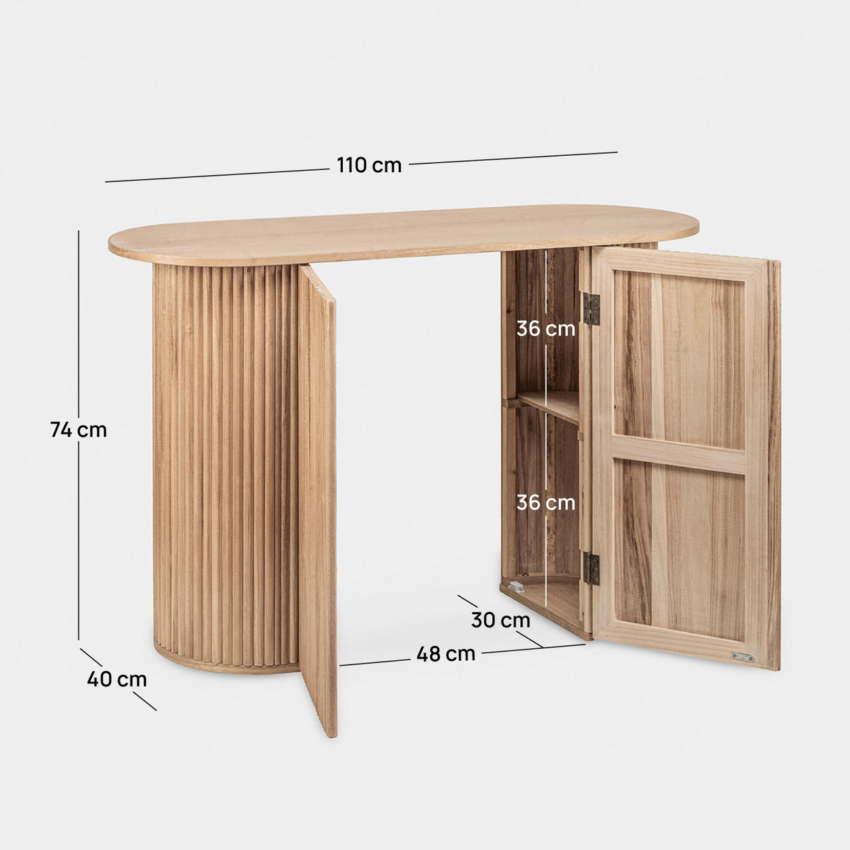 KONSOLENTISCH Trena Natürlich 110 cm x 74 cm - Naturfarben, Holzwerkstoff (40/110/74cm) - Klast Home
