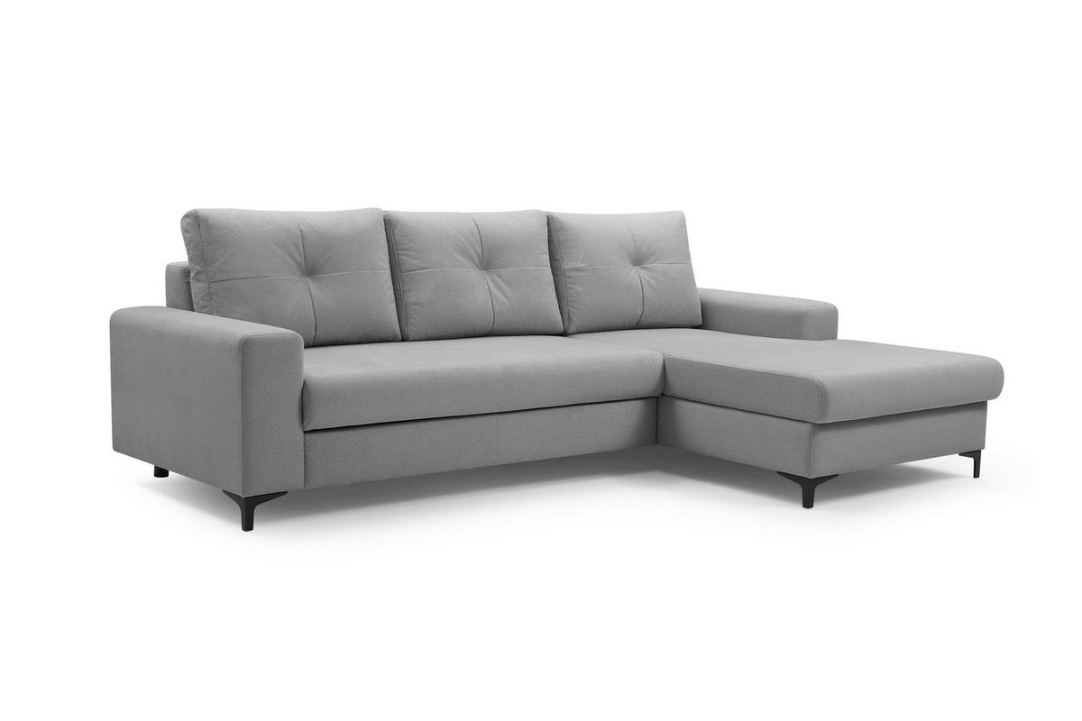 ECKSOFA AVRA L-förmig, mit Stauraumbehälter-in RINO-Stoff, Komfort & Eleganz, lose Rückenkissen, freistehend, RECHTS 251x165x85 cm Dark grey - Dunkelgrau, Holz/Textil (251/165cm) - DomoHome