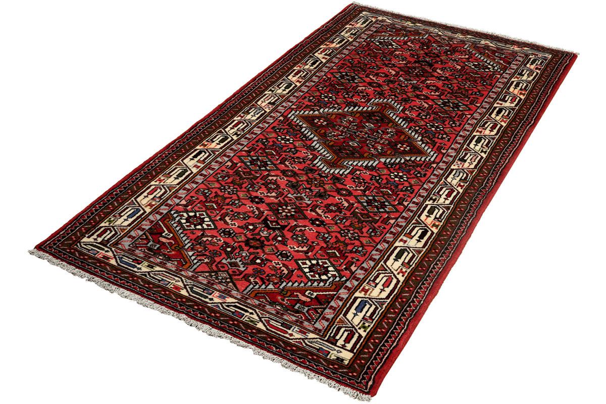 ORIENTTEPPICH handgeknüpft Assadabad Rot 207/83 cm Schurwolle - Rot, Textil (83/207cm) - Looma