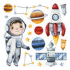 AUFKLEBER 60x80 cm Kleiner Astronaut - Blau, Kunststoff (60/80/0.1cm) - TULUP