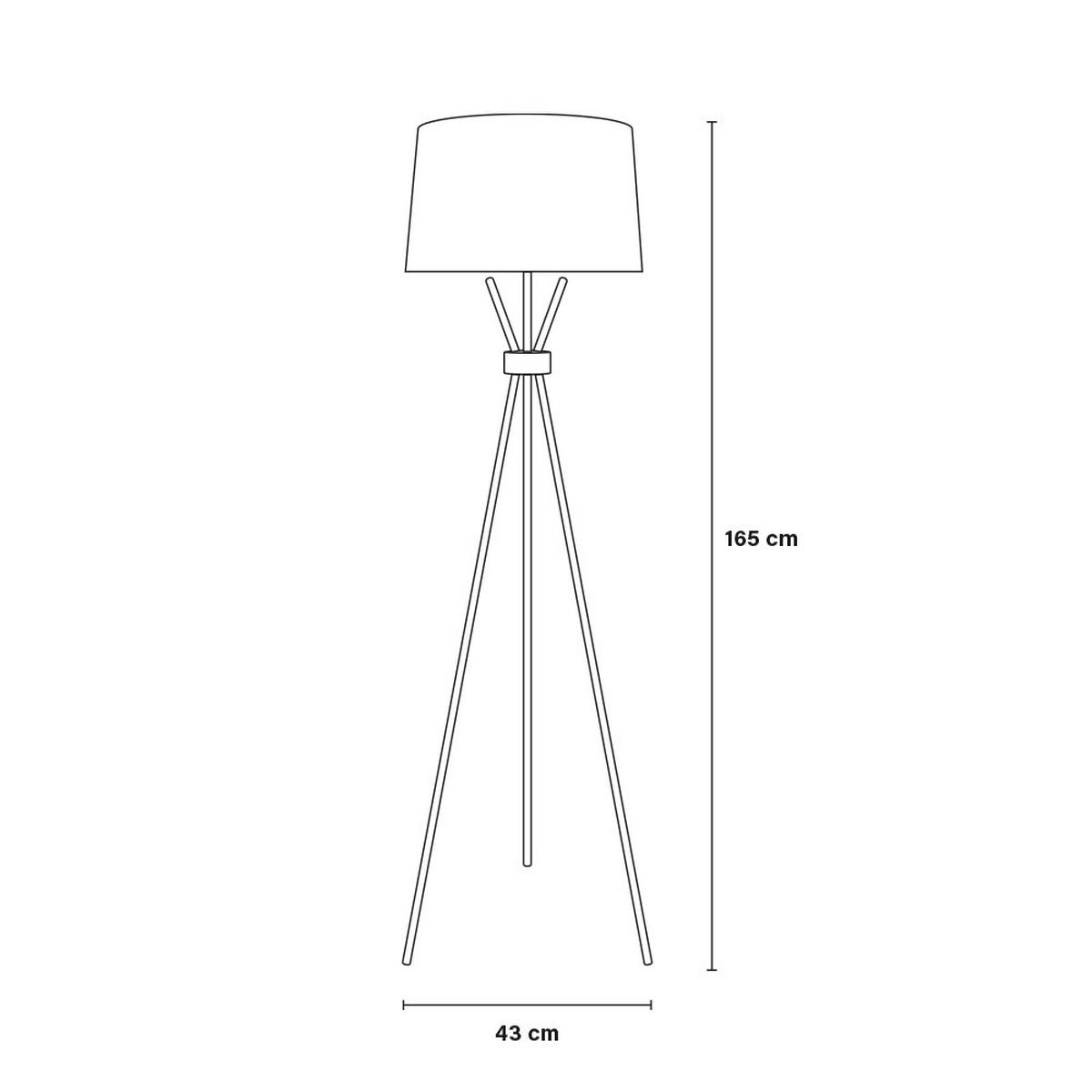 STEHLAMPE LUNA - Schwarz, Metall (21.5/21.5/165cm) - Home Deluxe