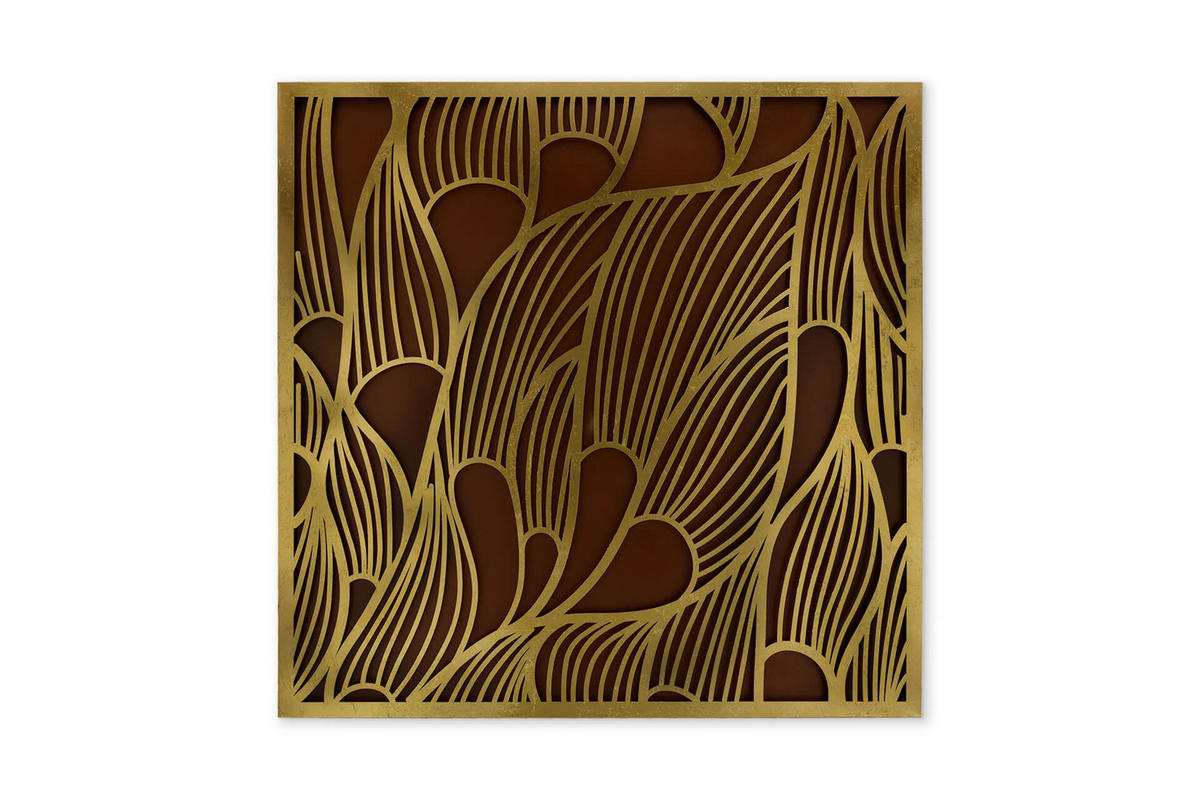 METALLBILD Gold 80/80 cm - Goldfarben/Schwarz, Metall (5.2/80cm) - KUNSTLOFT