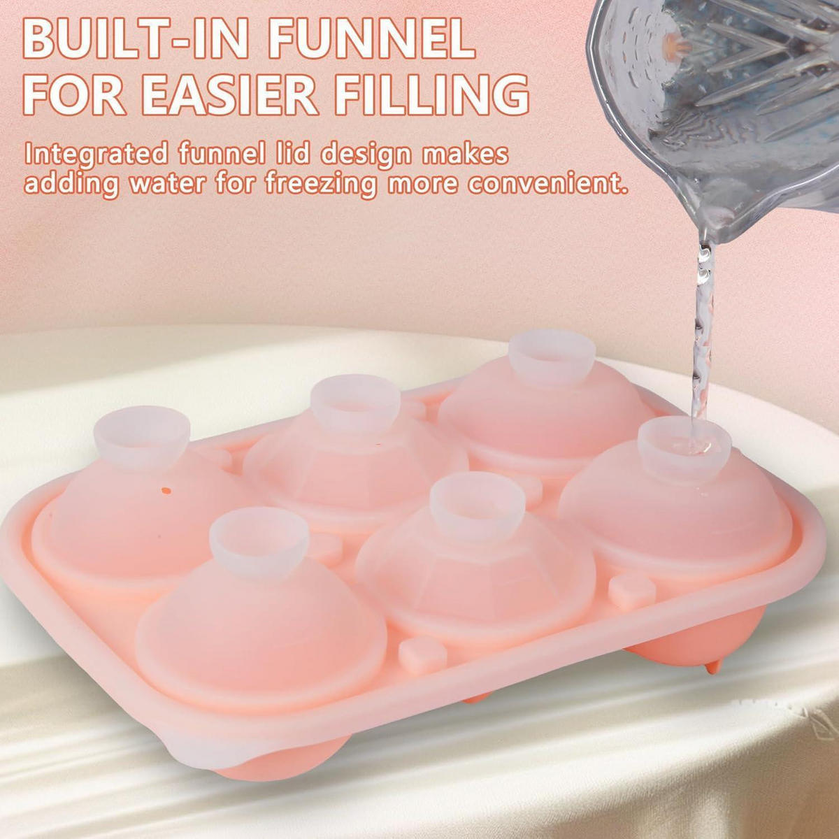 EISWÜRFELFORM Silikon 5 cm Rosa - Rosa, Kunststoff (15/3.5/20cm)