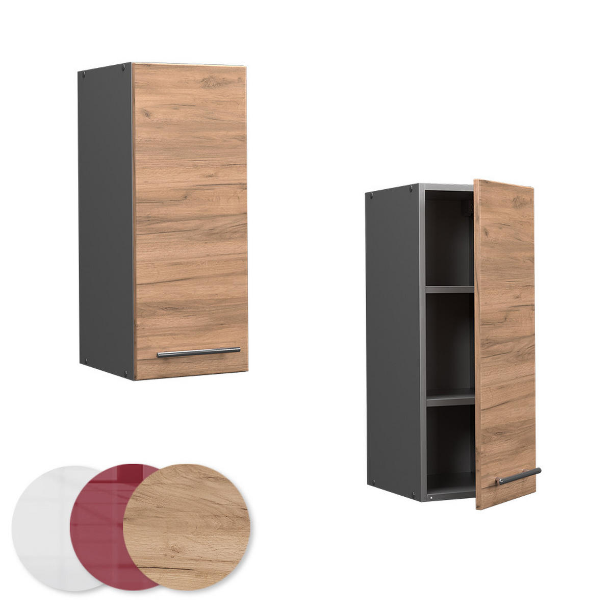 HÄNGESCHRANK Fame-Line Goldkraft Eiche 30 cm - Honigeiche/Anthrazit, Holzwerkstoff (30/72/34.1cm) - Vicco