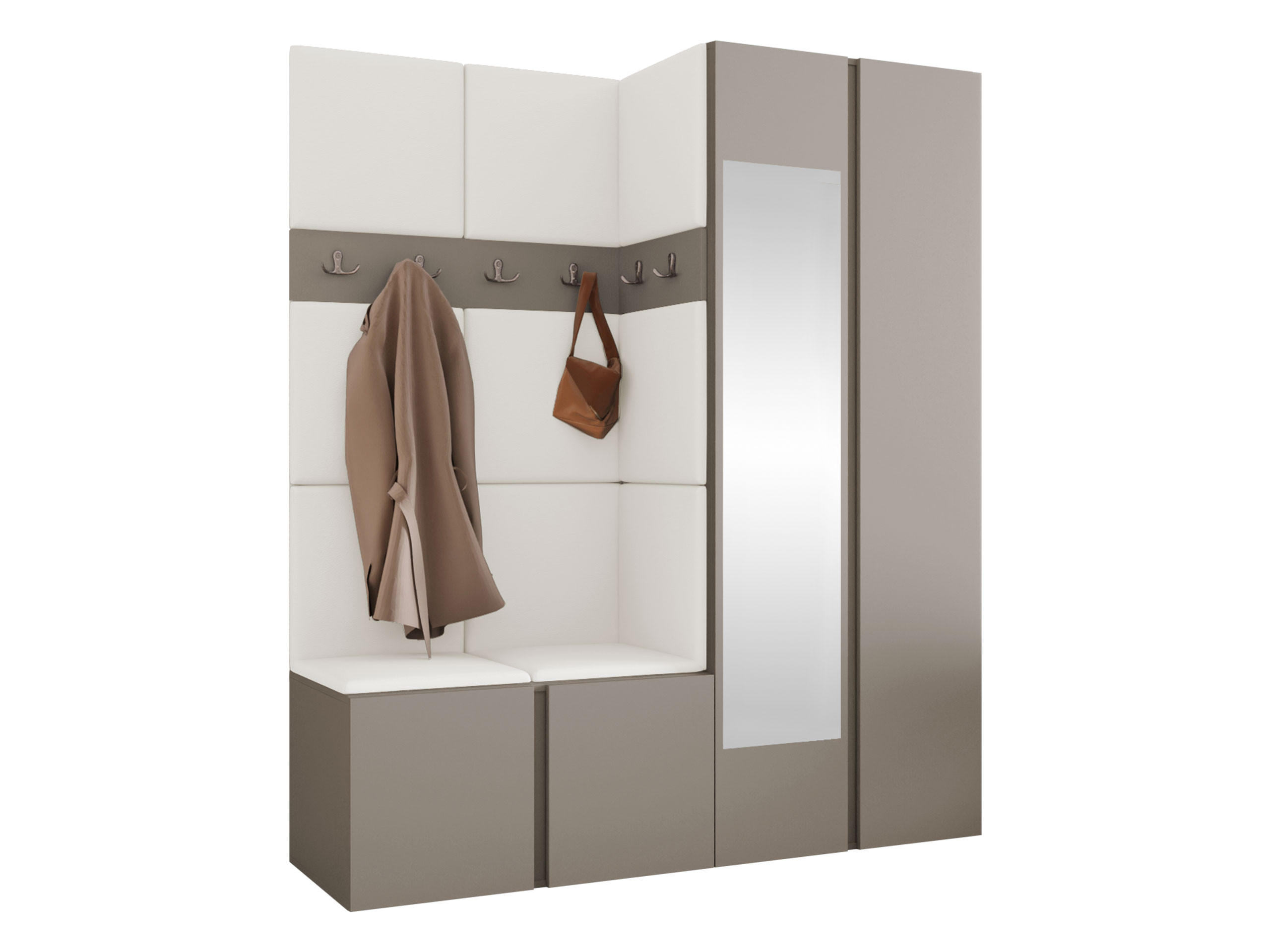 MOBILIER PENTRU HOL Orion XII - alb/cașmir, material plastic/compozit lemnos (158/186/46cm) - MIRJAN24