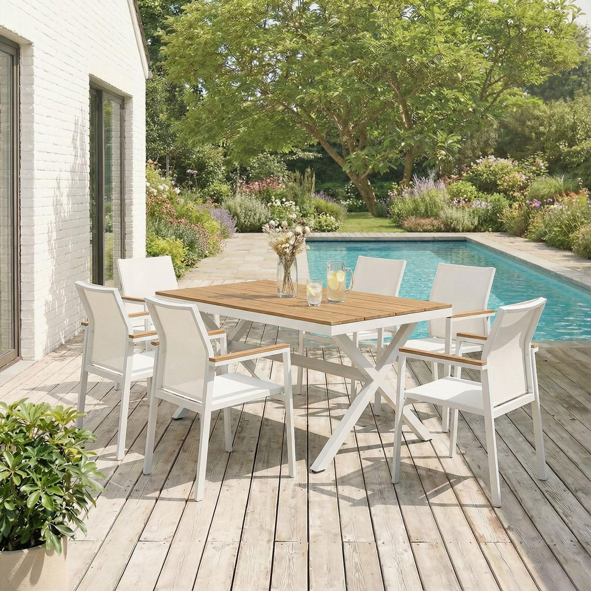 GARTENMÖBEL SET WINDY - Beige, Metall - IDIMEX