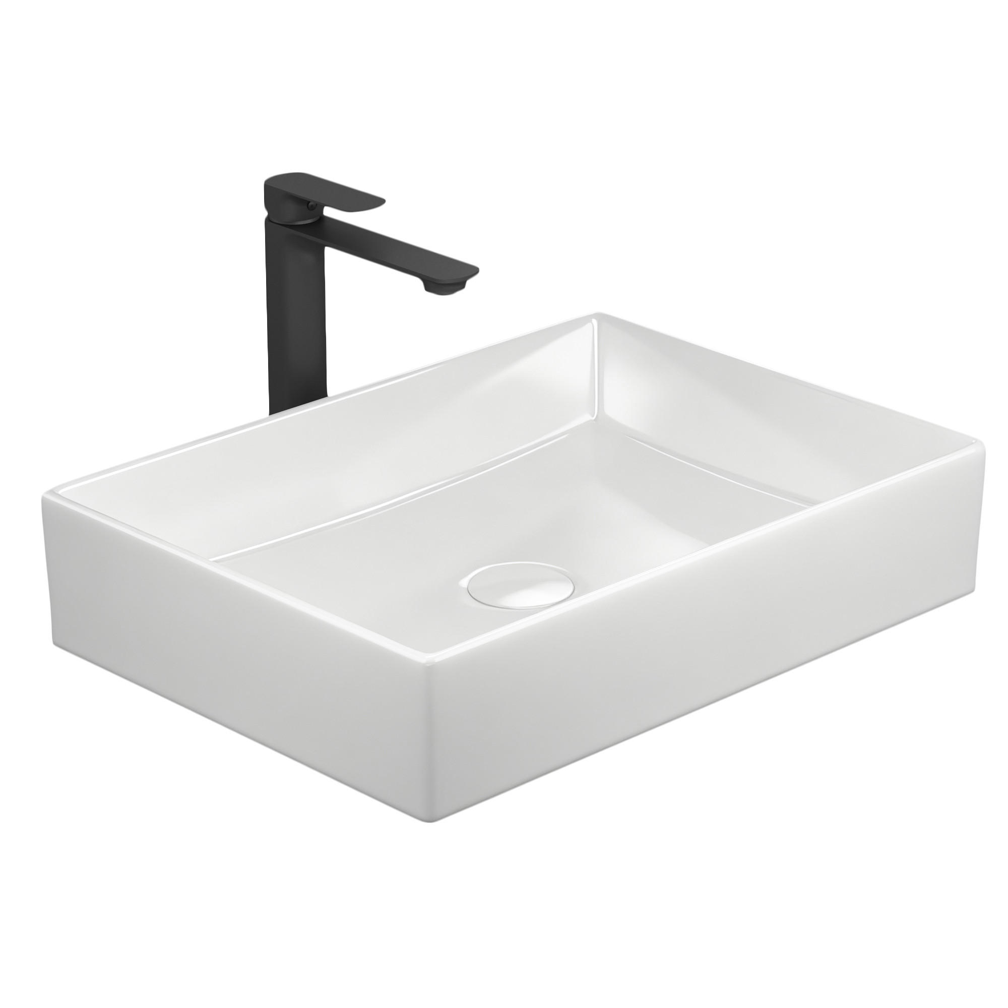 WASCHBECKEN Keramik Weiß 51 / 37 / 11 cm - Weiß, Keramik (51/11/37cm) - EMKE