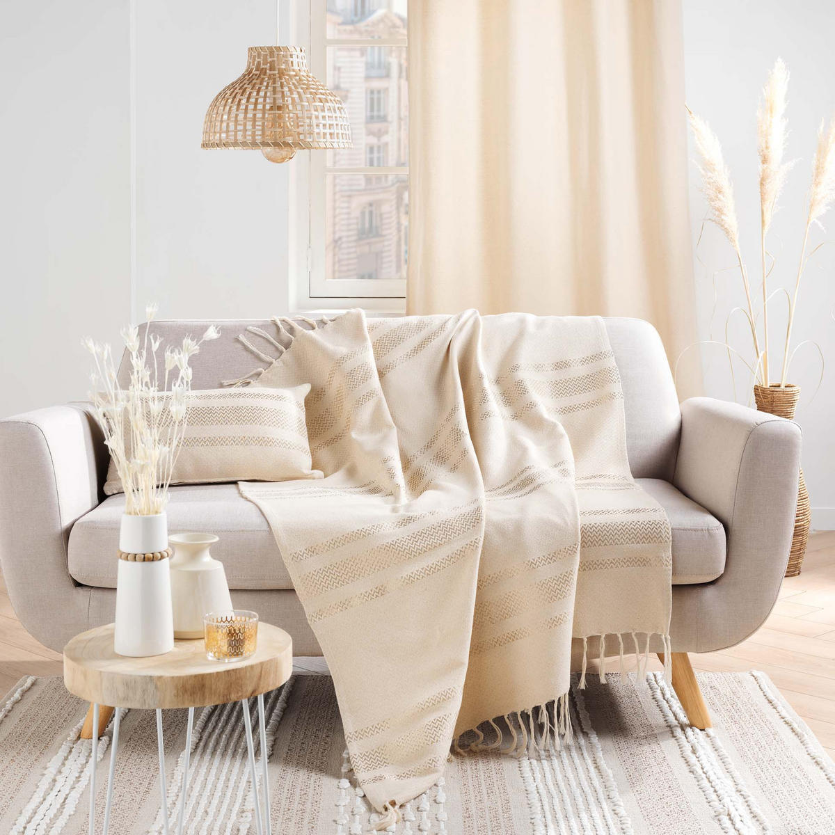 TAGESDECKE Doreline 125/150 cm - Beige, Naturmaterialen (150/125cm) - Douceur d´intérieur