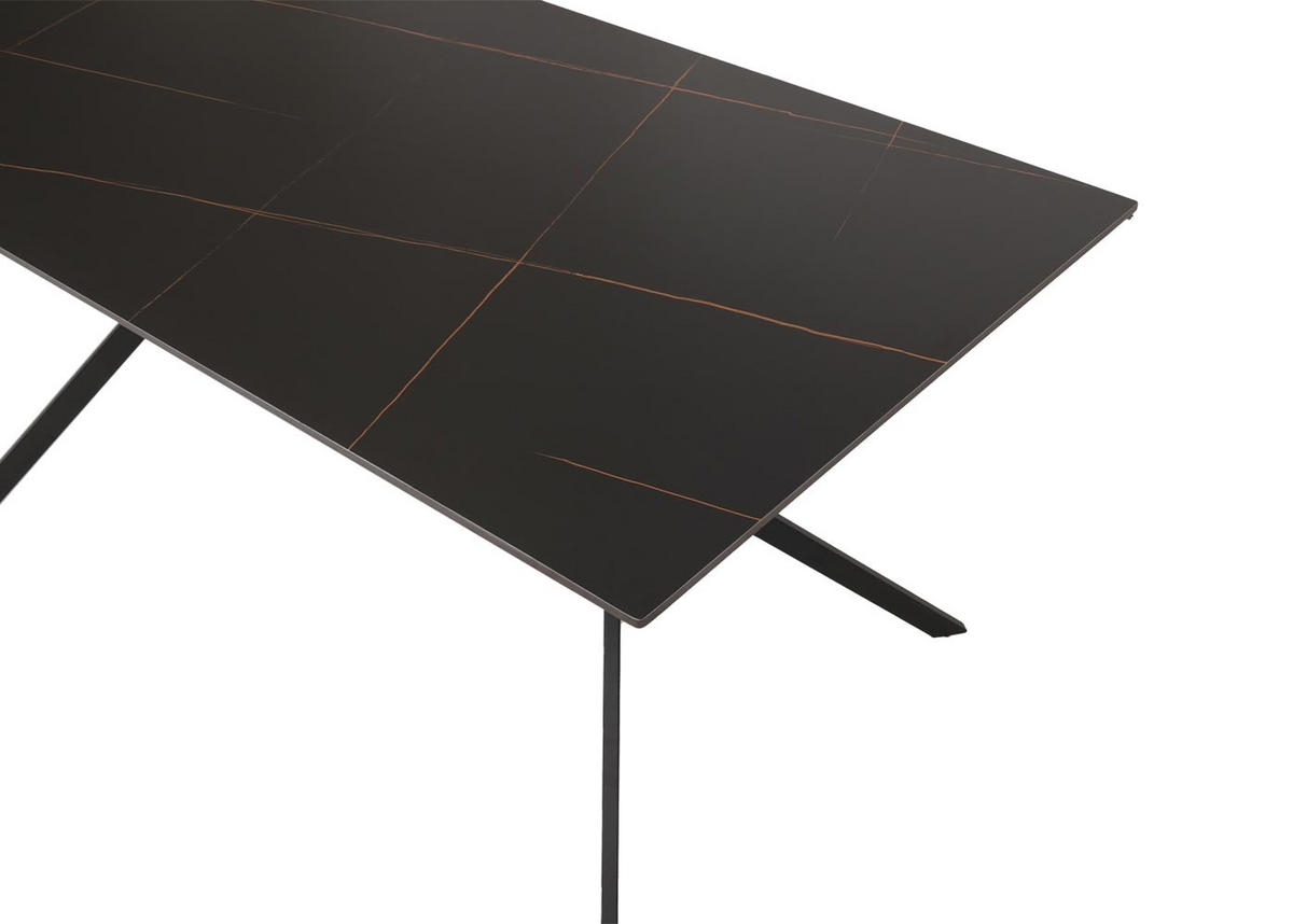 ESSZIMMERTISCH eckig Schwarz - Schwarz, Stein (90/160/76cm) - MCW