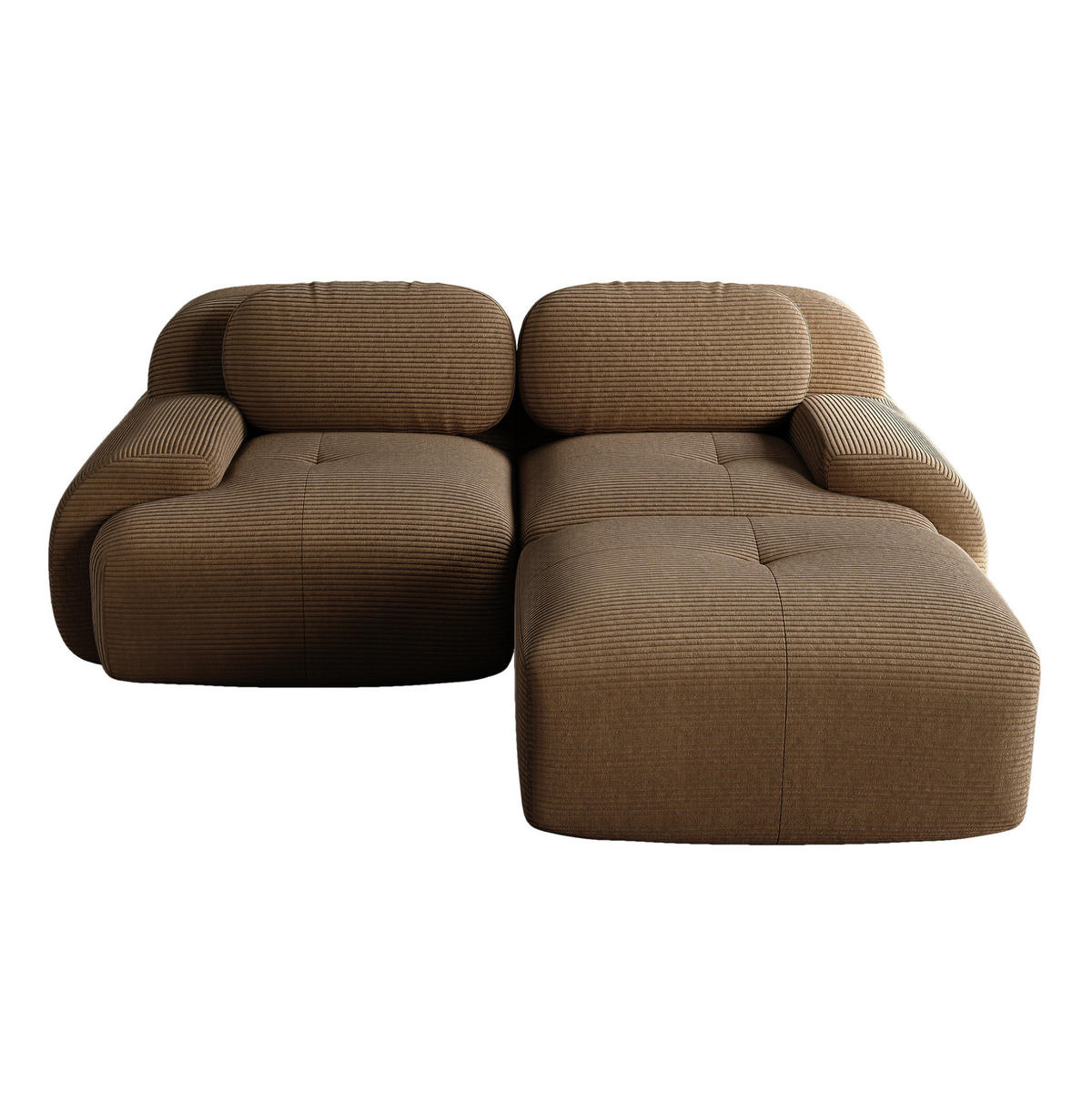 ECKSOFA modular rahmenlos Cord Braun - Braun, Kunststoff (178/208cm) - Meubliv