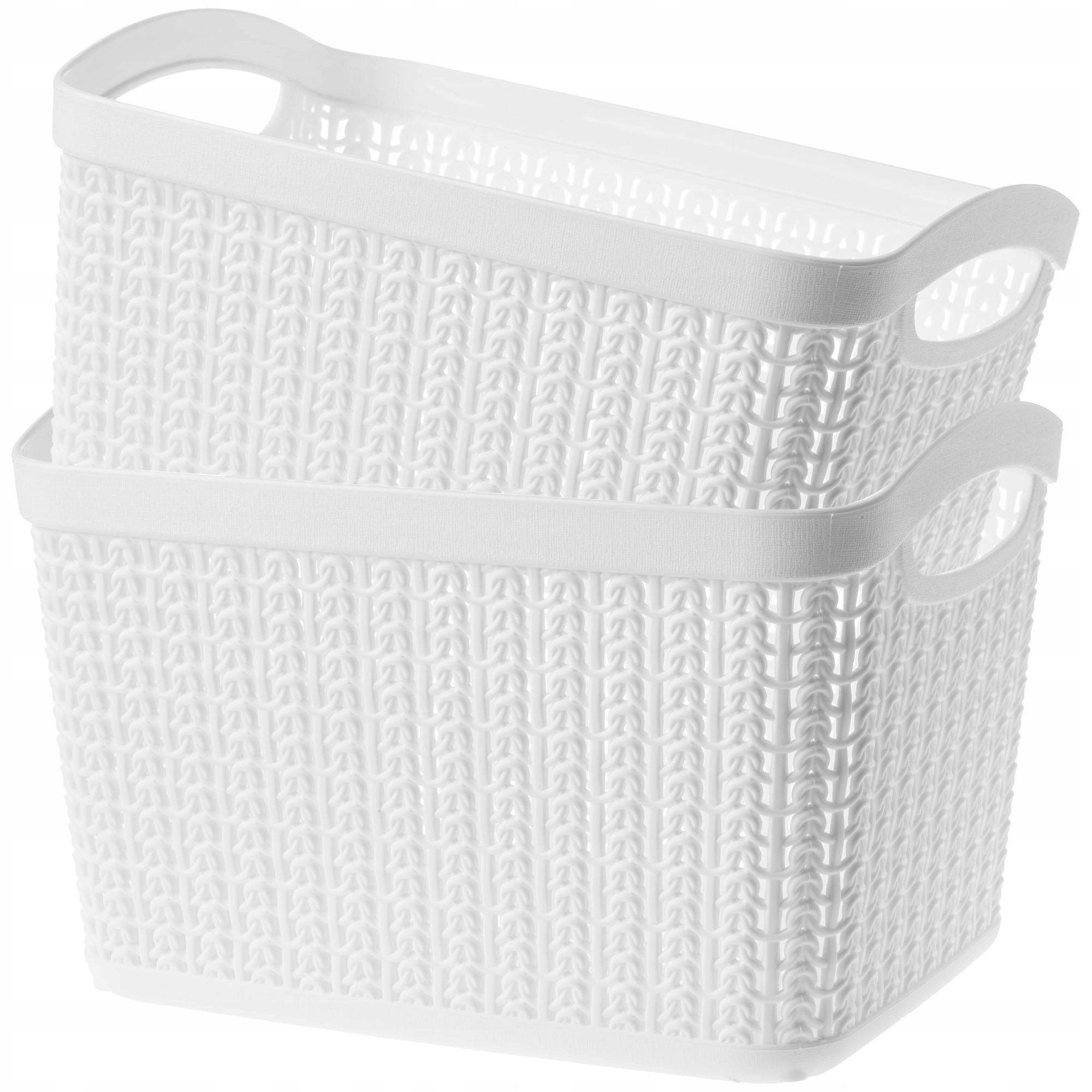 PLASTIKKORB 6.6L, weiß, 2 Stk. - Weiß, Kunststoff (18/24cm) - KADAX