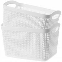 PLASTIKKORB 6.6L, weiß, 2 Stk. - Weiß, Kunststoff (18/24cm) - KADAX