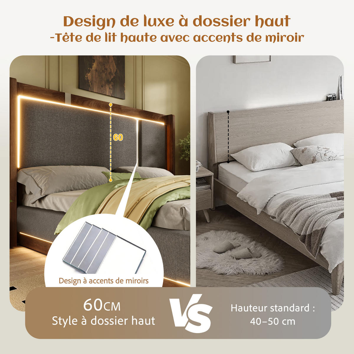 STAURAUMBETT 140/190 cm DE-32471 mit LED Grey - Grau, Holz (140/190cm) - ComfortXL