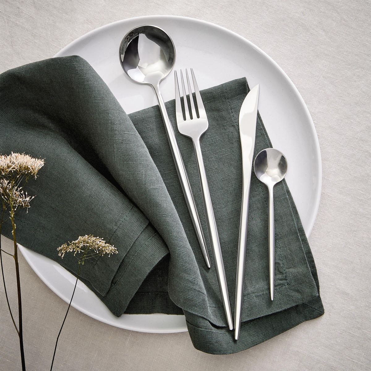 BESTECK-SET (4-tlg.) Stiletto - Silberfarben, Metall - Butlers