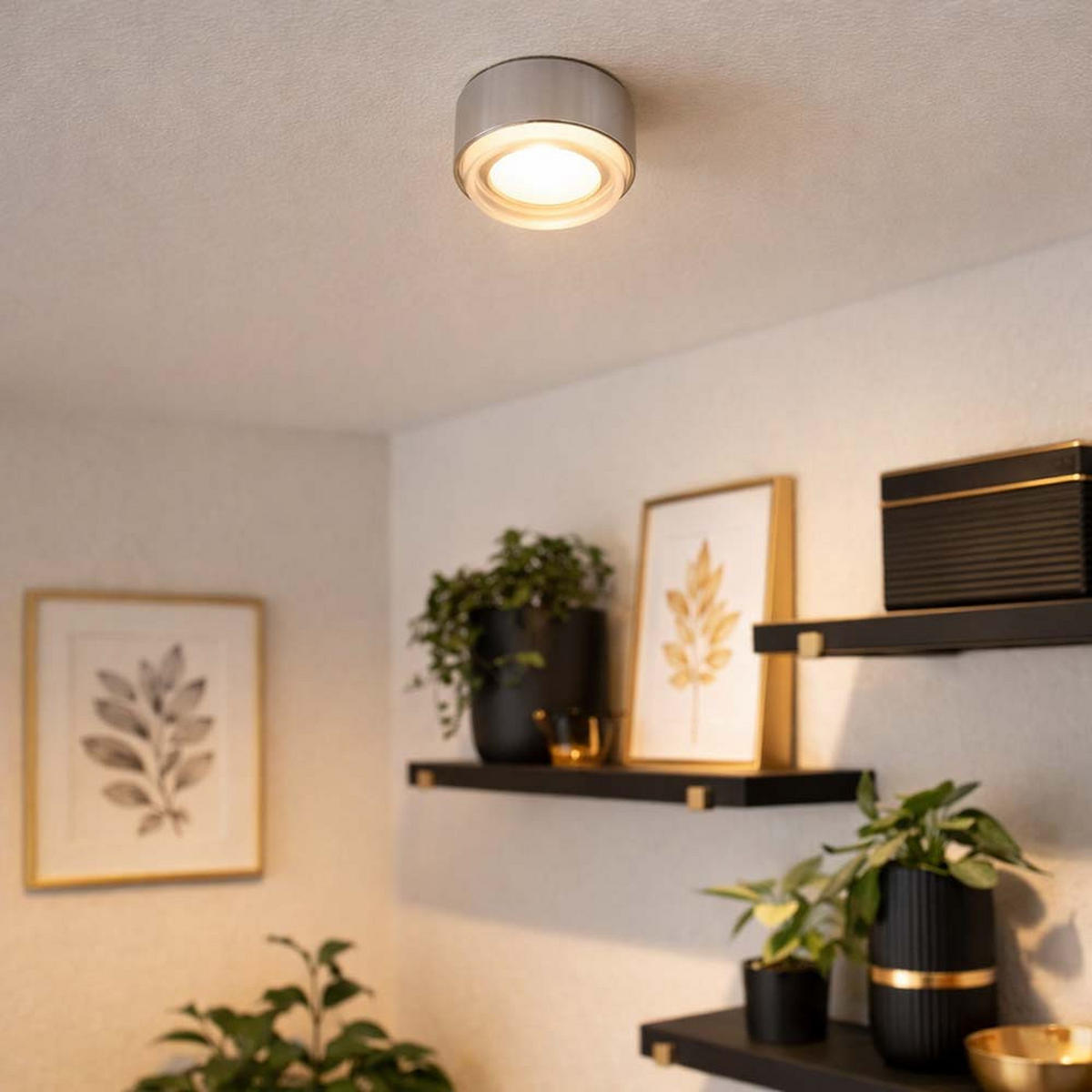 LED AUFBAULEUCHTE Silber 4 cm 4er Set - Silberfarben, Metall (4/4/3.2cm)