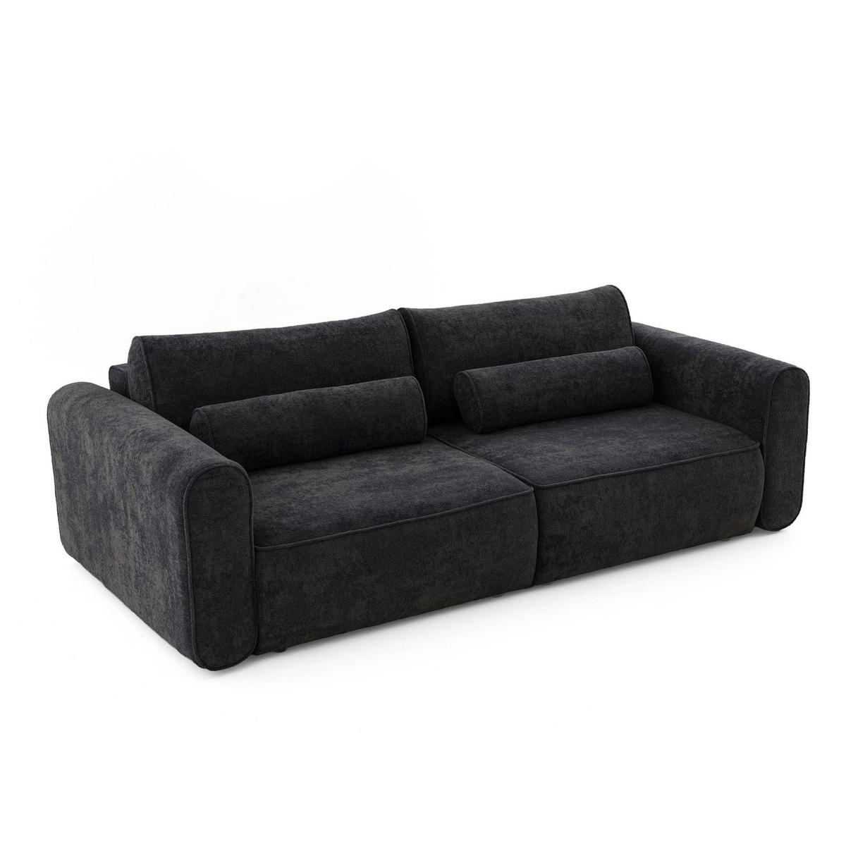 ECKSOFA MOTION mit Schlaffunktion 130x200 Webstoff Schwarz - Schwarz, Holz/Textil (250/166cm) - Muffo