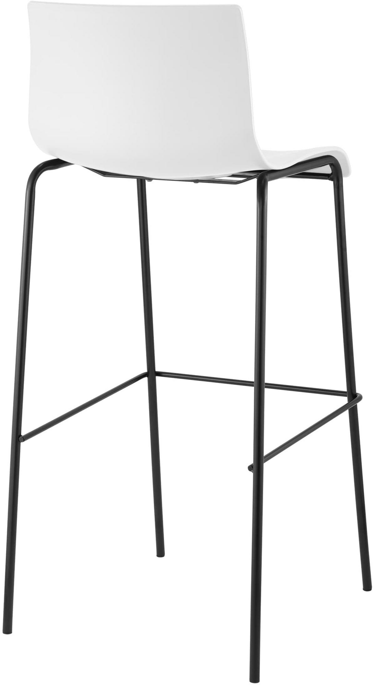 BARHOCKER 2er Set Kunststoff Weiß - Schwarz/Weiß, Kunststoff/Metall (43/100/48cm) - CLP