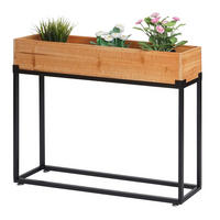 HOCHBEET 62x80x16cm Holz-Stahl - Schwarz, Holz (80/62/16cm) - PROREGAL