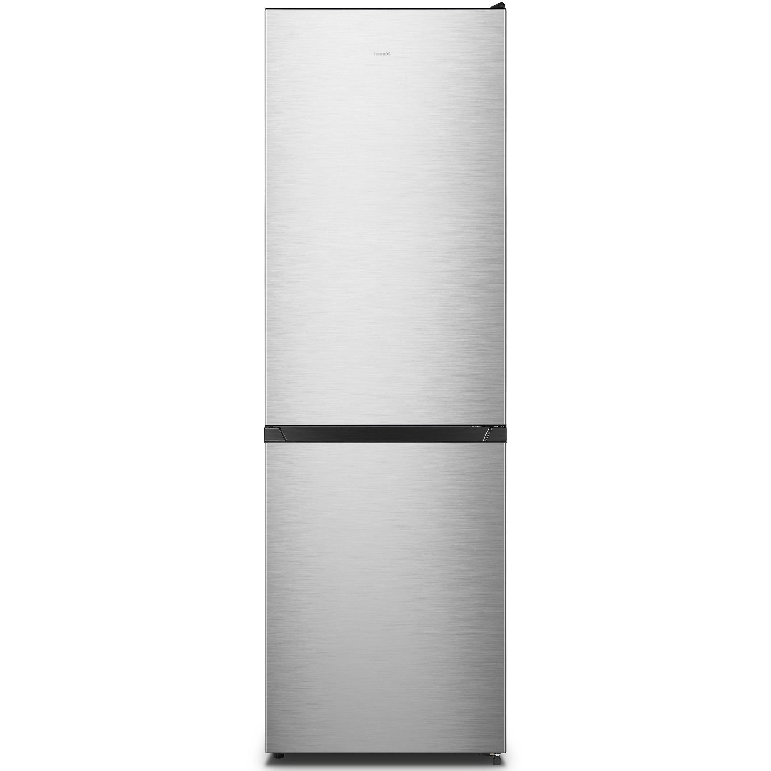 KÜHL-GEFRIER-KOMBINATION, No Frost, freistehend, groß, Kühlschrank mit Gefrierfach - 304 Liter, EEK A, leise 35 dB - Silberfarben, Glas/Kunststoff (59.5/187.3/59cm) - homeX