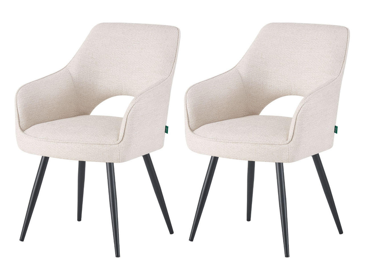 ESSZIMMERSTUHL THOMAS-RAYA 2er-Set 4-Fuss-Gestell - Schwarz/Weiß, Textil (57/86/63cm) - DUBI Möbel