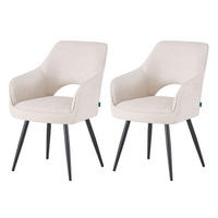 ESSZIMMERSTUHL THOMAS-RAYA 2er-Set 4-Fuss-Gestell - Schwarz/Weiß, Textil (57/86/63cm) - DUBI Möbel