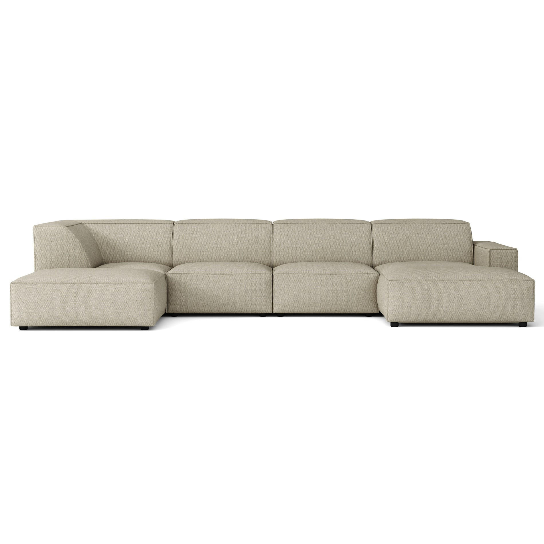 SEDACÍ SOUPRAVA Sellmo 366 cm - černá/šedohnědá, textil/plast (370/70/184cm) - Selsey