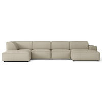 ROHOVÁ pohovka Sellmo, 366 cm - čierna/taupe, textil/plast (370/184cm) - Selsey