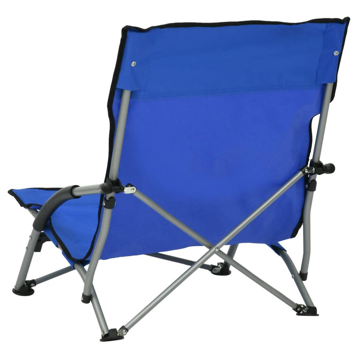 KLAPPBARE Strandstühle 2Er Set Blau Stoff - Blau, Metall (55.5/66/65.5cm) - vidaXL