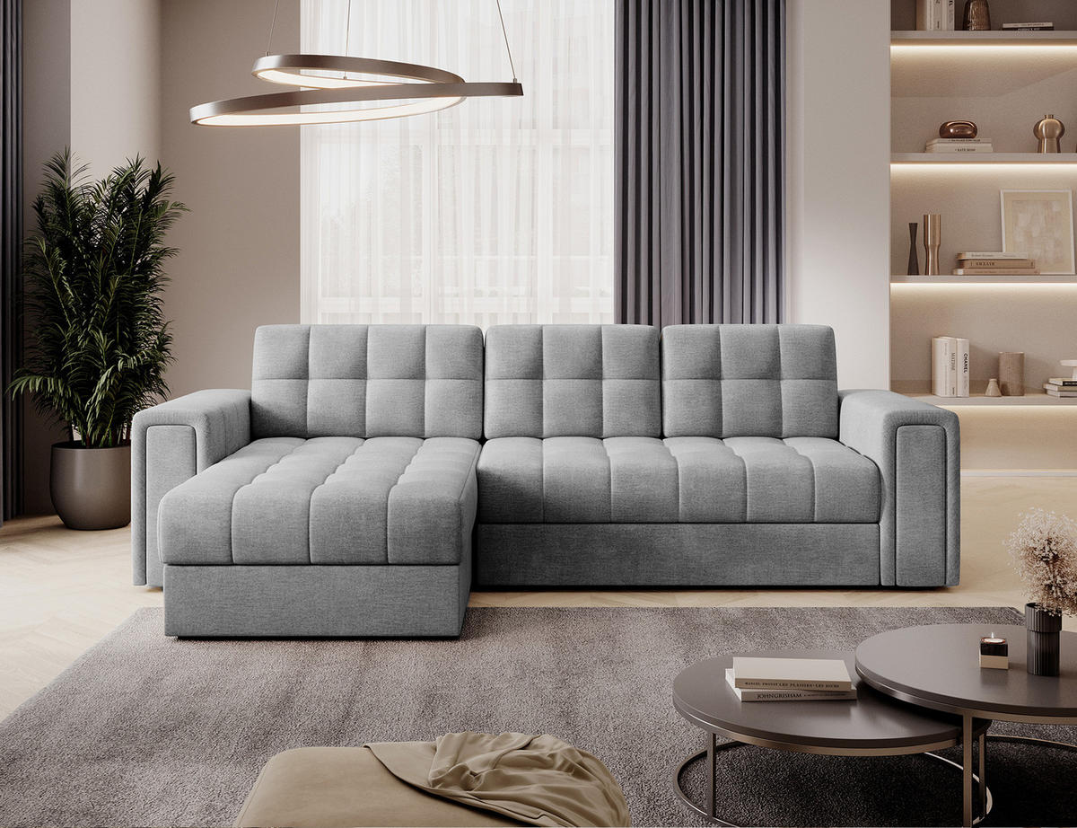 ECKSOFA BLENDI - Grau (Monolith 84) - Grau, Holzwerkstoff (260/150cm) - Möblo
