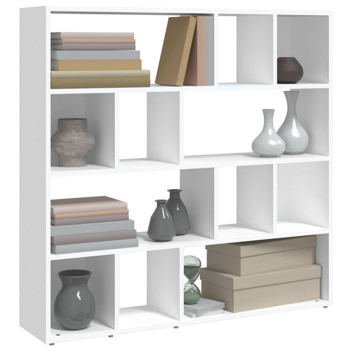 BÜCHERREGAL/RAUMTEILER Weiß 105x24x102 cm - Weiß, Holzwerkstoff (105/102/24cm) - furnicato