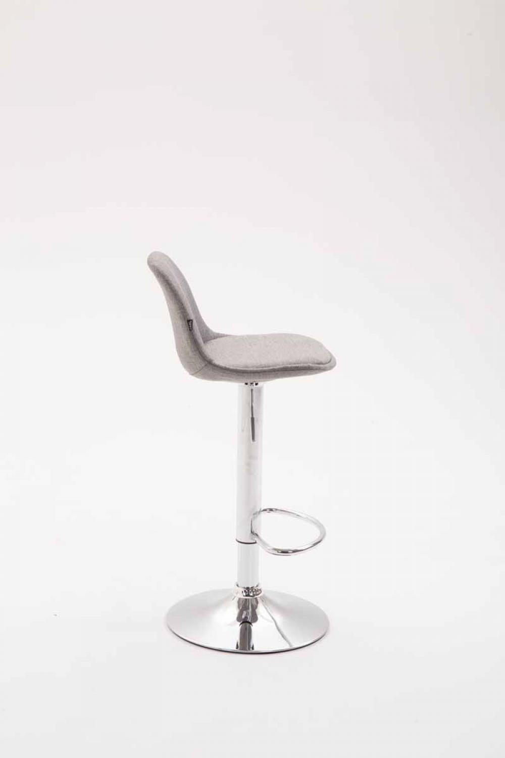BARHOCKER Stoff grau - Chromfarben/Grau, Textil/Metall (39/82/43cm) - CLP
