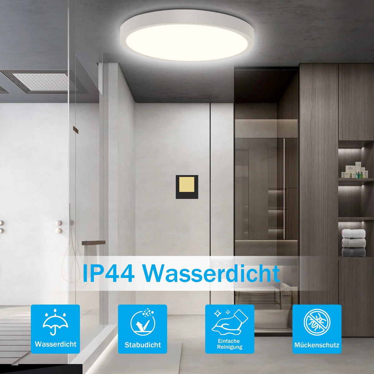 LED-DECKENLEUCHTE Pan 23/23/2.1cm - Weiß, Kunststoff (23/23/2.1cm) - ZMH