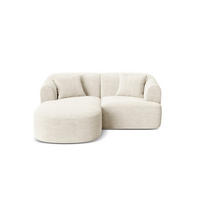 MODULARES-ECKSOFA links Campi aus Cord elfenbein 3 Sitzplätze - Ecru, Textil (156/180cm) - Cosmopolitan Design