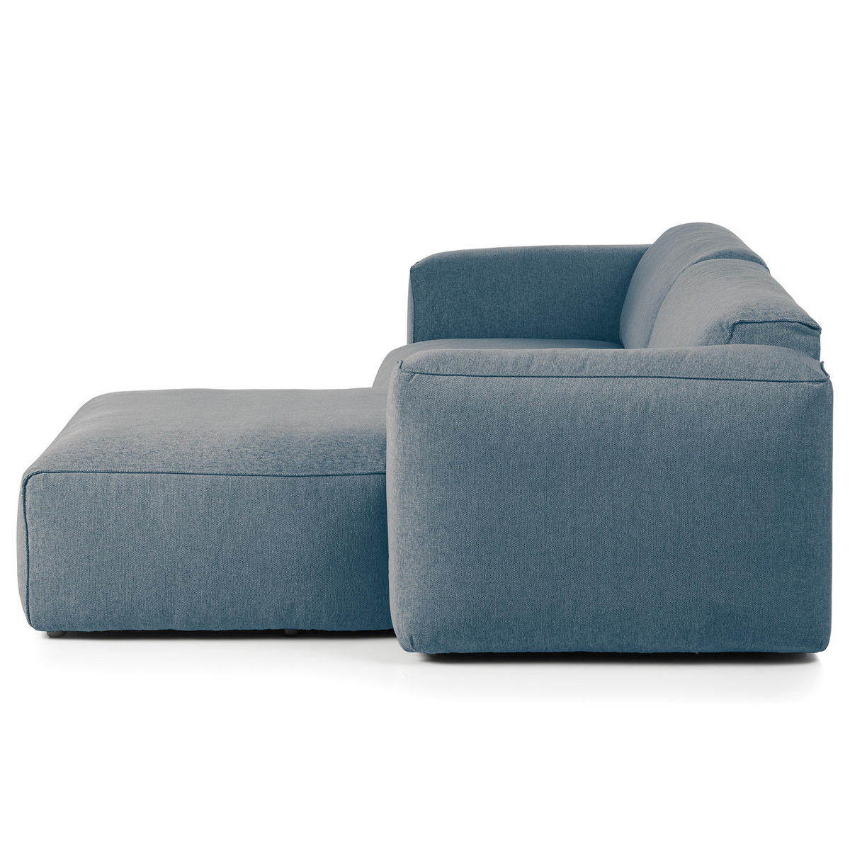 1,5-SITZER ECKSOFA mit Longchair - Blaugrau/Schwarz, Kunststoff/Textil (260/173cm) - home24