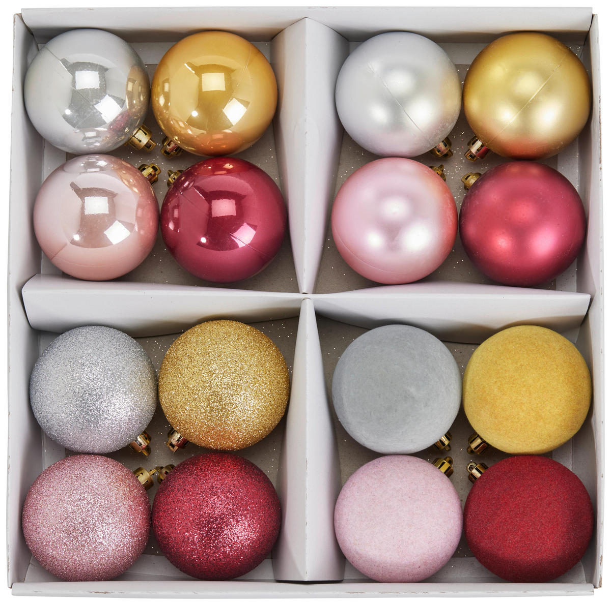 CHRISTBAUMKUGEL-SET Linda in diversen Farben, 16-teilig - Pink, Kunststoff (1/1/1cm) - Modern Living