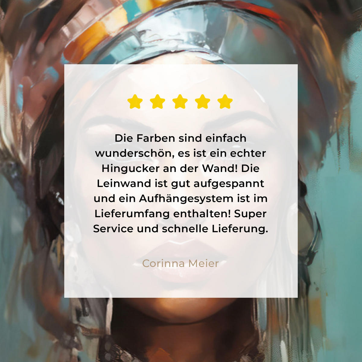 LEINWANDBILD Frau - Kunst - Schmuck - Porträt 30x20 cm - Blaugrau, Textil (30/20cm) - MuchoWow
