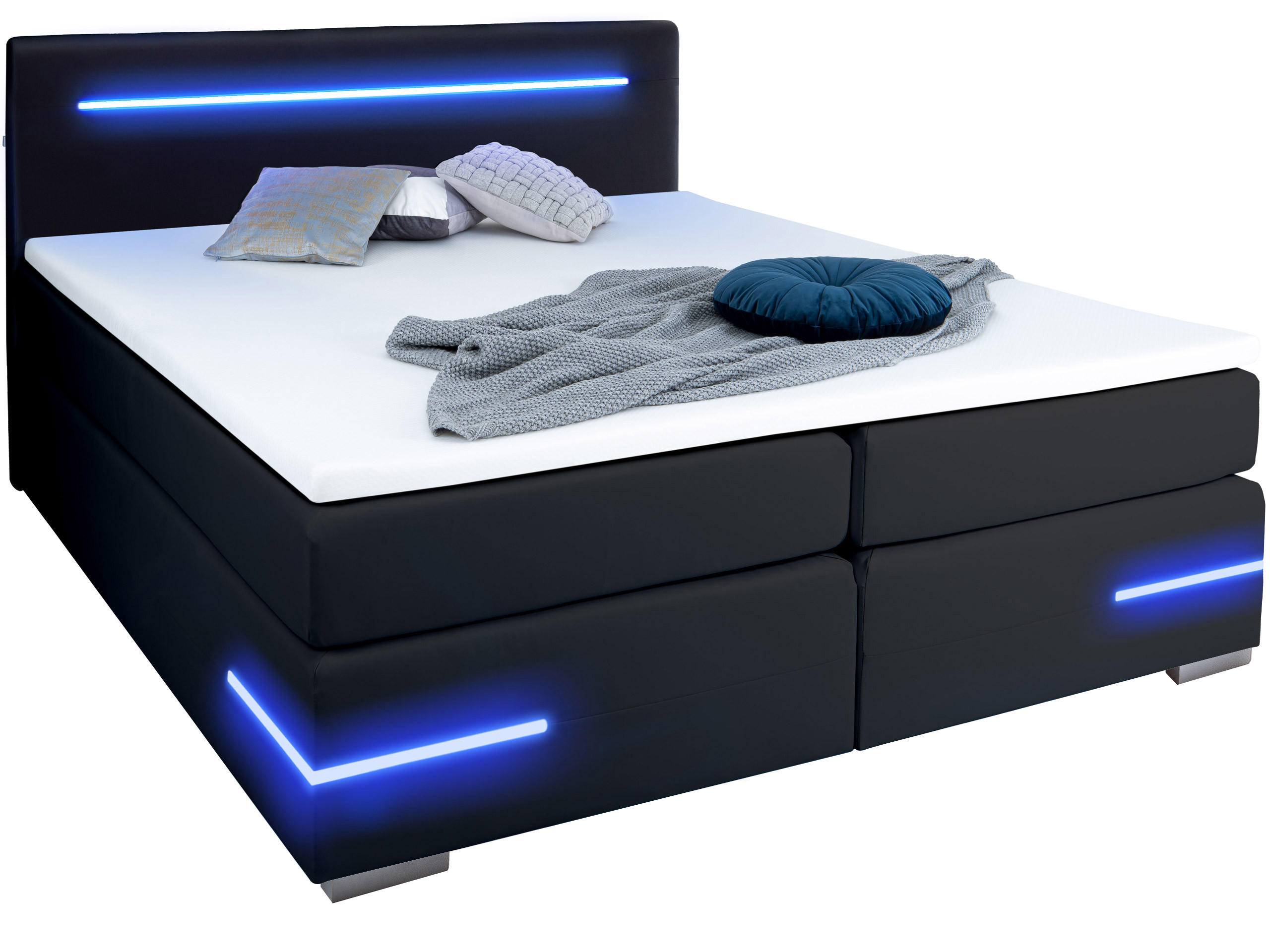 BOXBETT Lennox schwarz 180/200 cm - Schwarz, Textil (180/200cm) - wonello