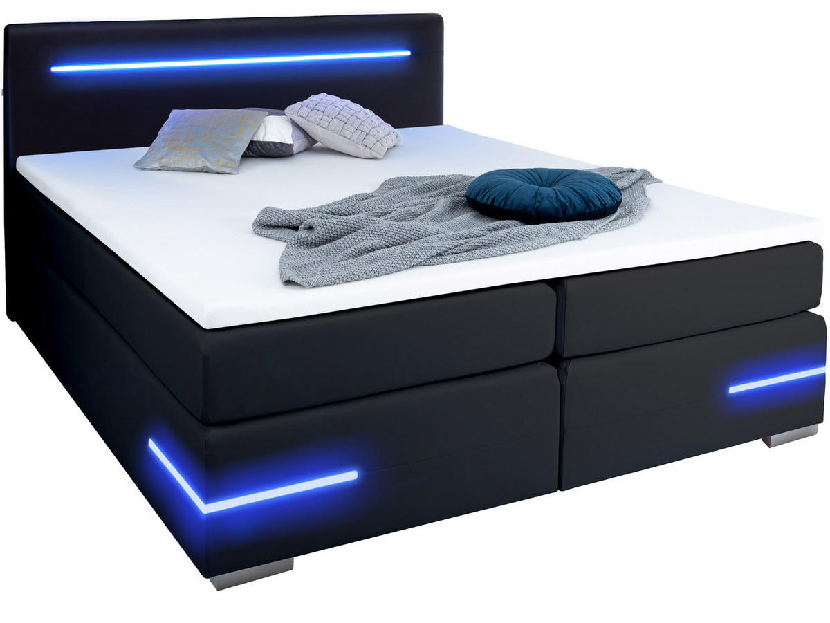 BOXBETT Lennox schwarz 180/200 cm - Schwarz, Textil (180/200cm) - wonello