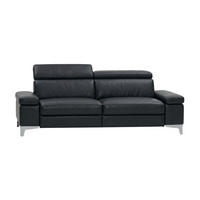 2-SITZER Sofa Talisman Echtleder Schwarz - Schwarz, Leder/Metall (172/80/100cm)