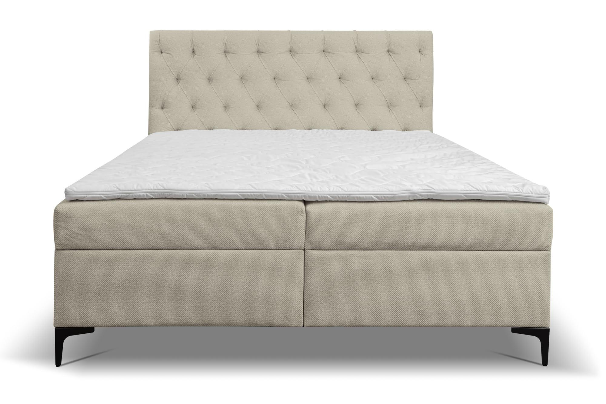 BOXBETT CLIPSO mit zwei Bettkästen H2/H3 Matratze 140 x 200 cm - Beige, Holzwerkstoff (140/200cm) - VENASI MÖBEL