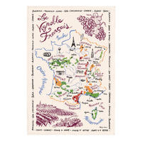 GESCHIRRTUCH La Carte Des Vins de France ekrü 72 x 48 cm - Weiß, Textil (48/72cm) - Winkler
