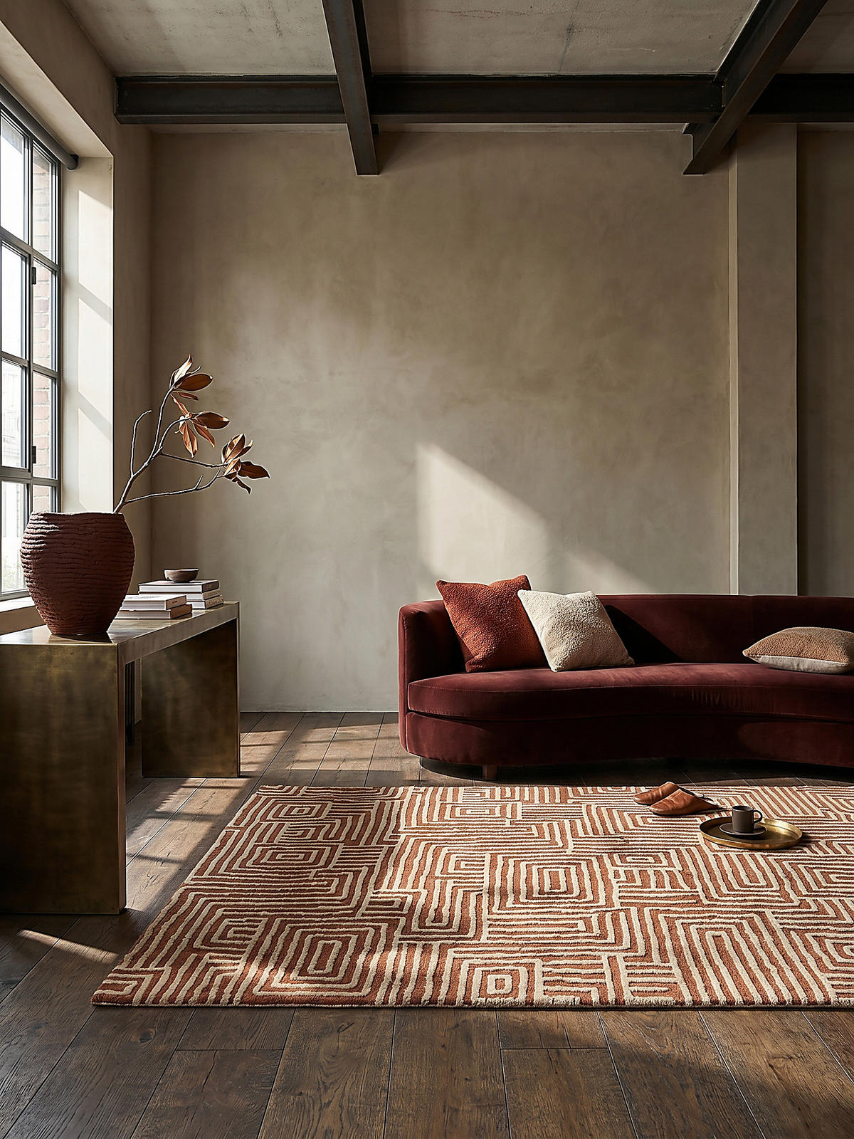 TEPPICH ARLEN, geometrisch, Terrakotta, 200 x 300 cm - Orange, Textil (300/200cm) - KADIMA DESIGN