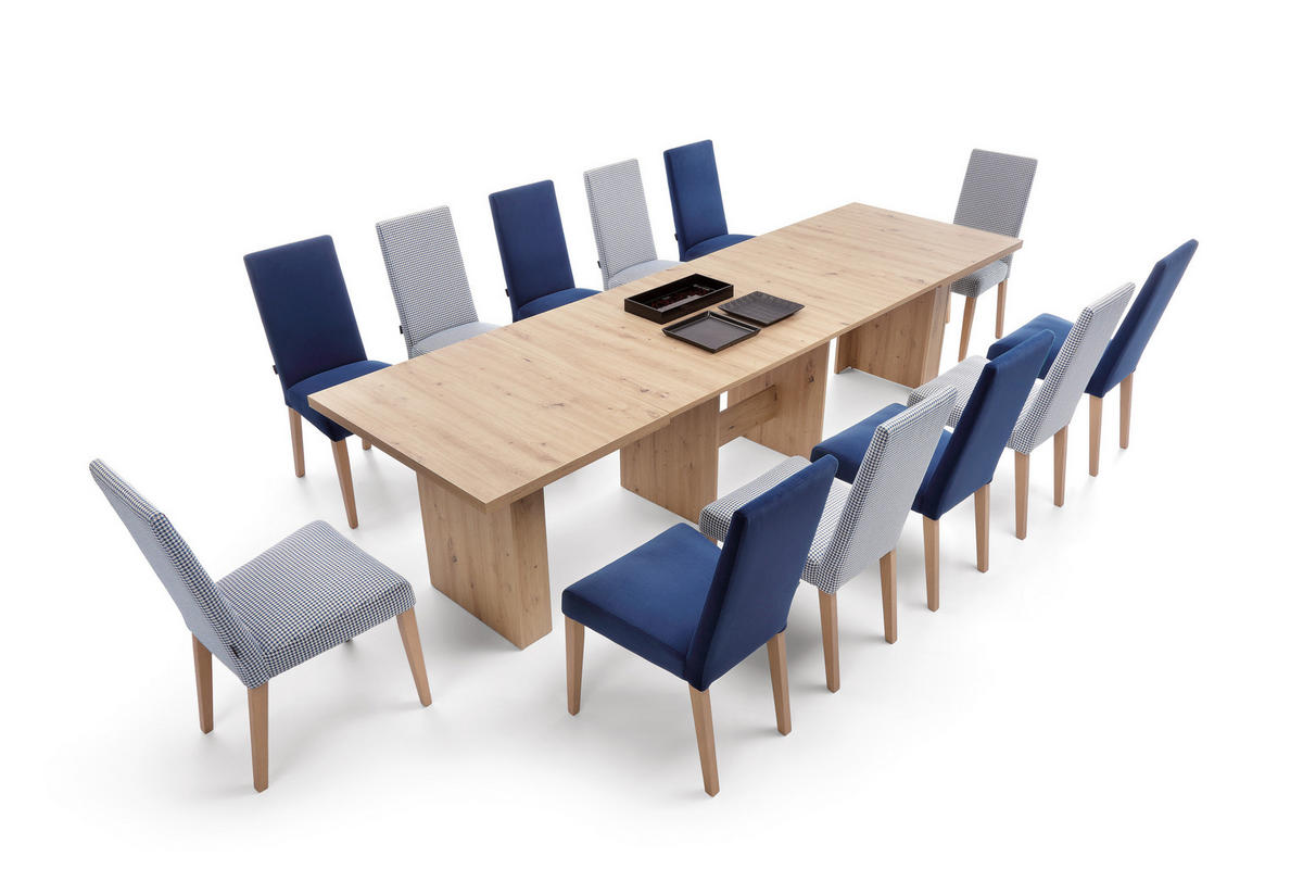 ESSTISCH Rechteckig ausziehbar Eiche Riviera 140 - 300/75/90 - Eichefarben, Holzwerkstoff (90/140/75cm) - designimpex