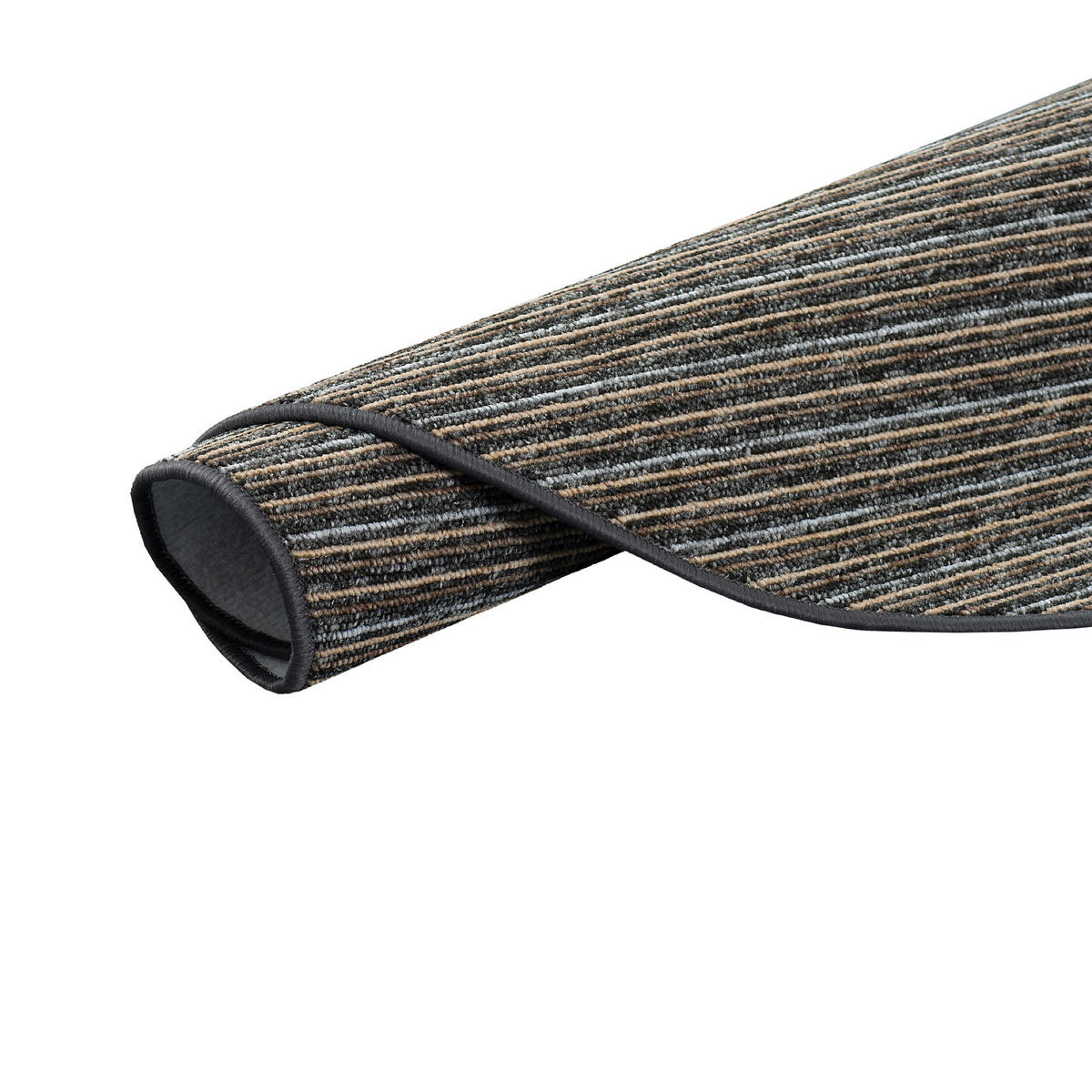 STREIFENBERBER TEPPICH MARTA RUND - Anthrazit, Textil (200/200cm) - Snapstyle