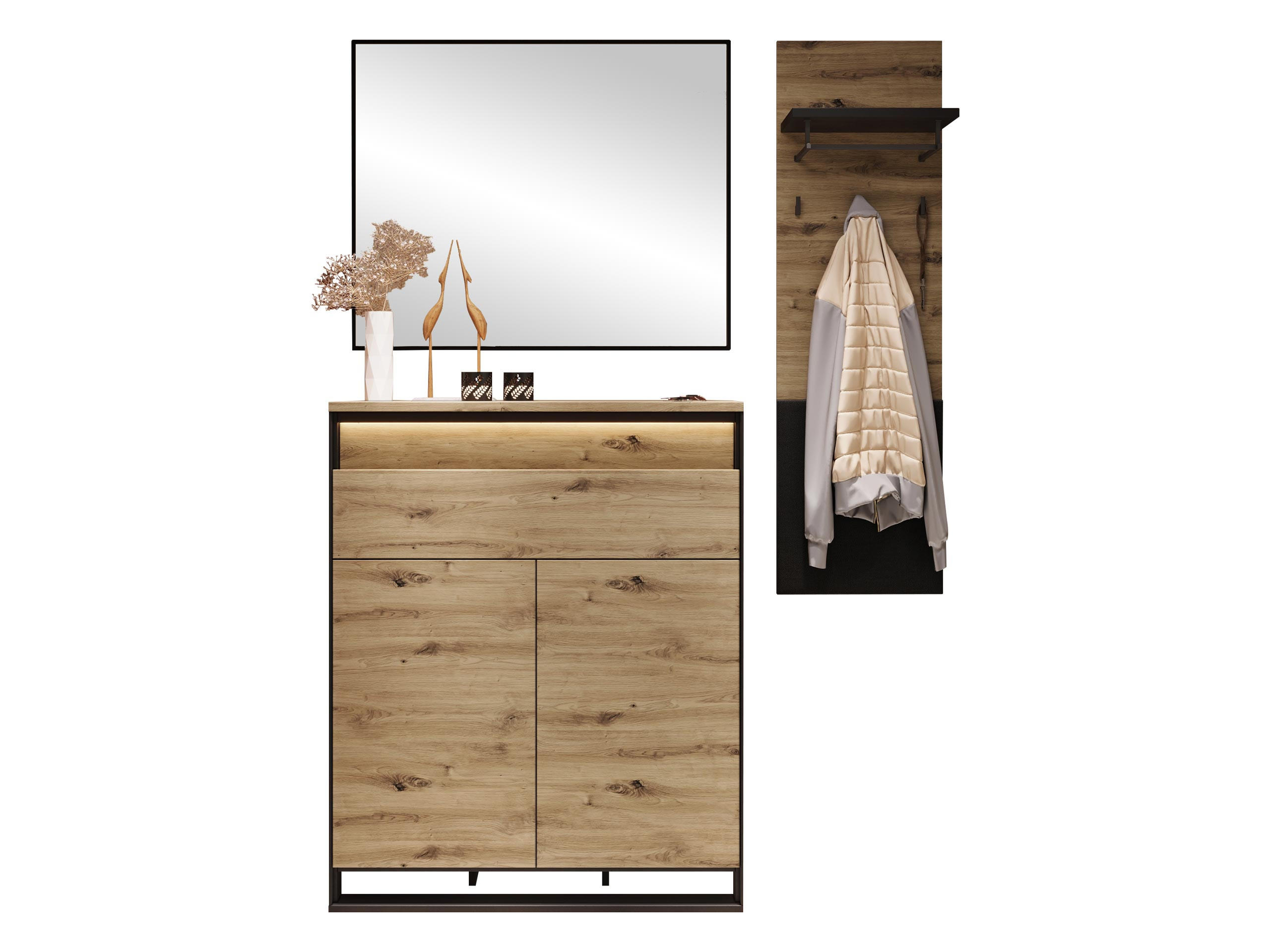 GARDEROBEN-SET Quant X - Eiche Artisan, Holzwerkstoff (92/113/40cm) - MIRJAN24
