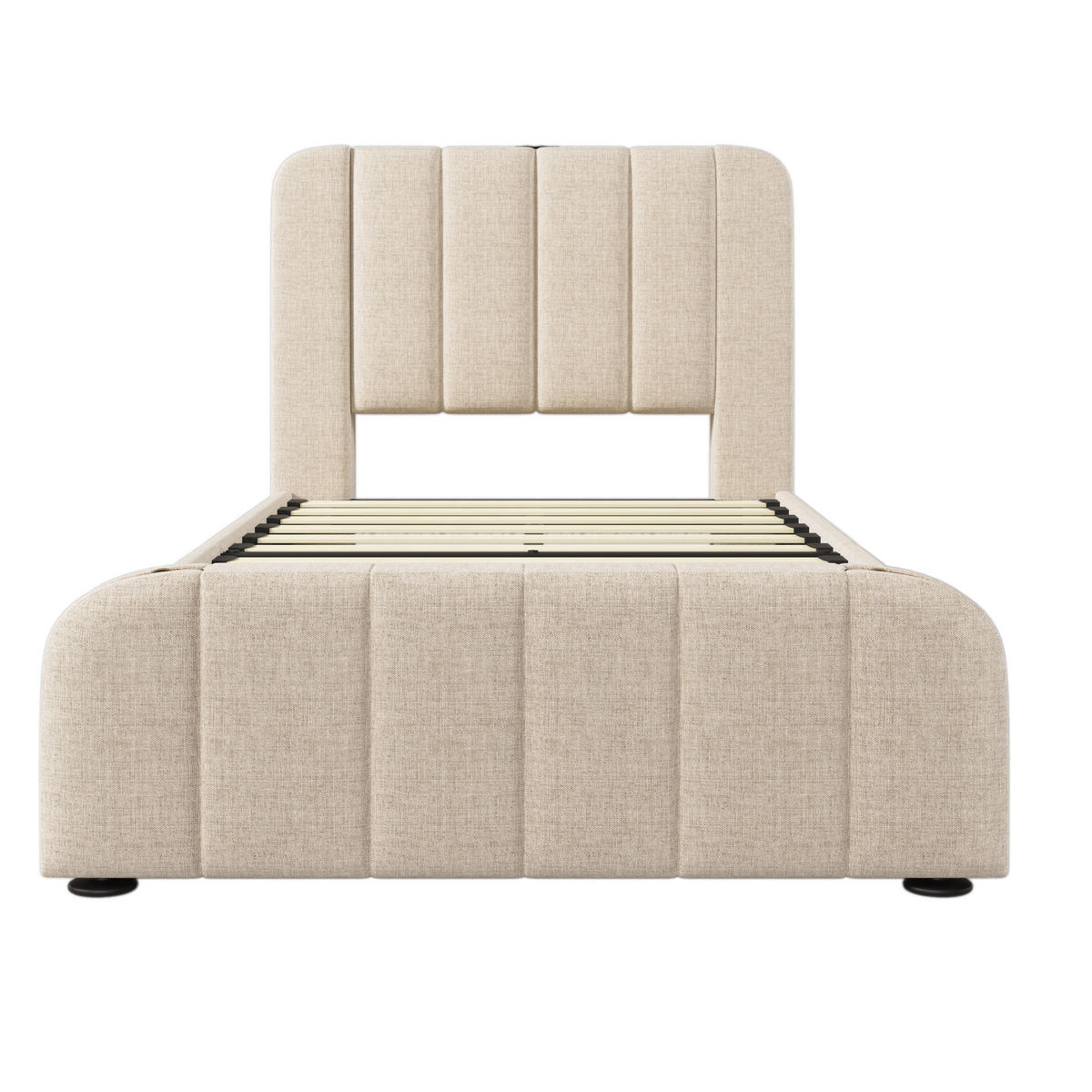 STAURAUMBETT 90/200 cm DE-00288, in Beige, 4 Schubladen - Beige, Metall (90/200cm) - ComfortXL