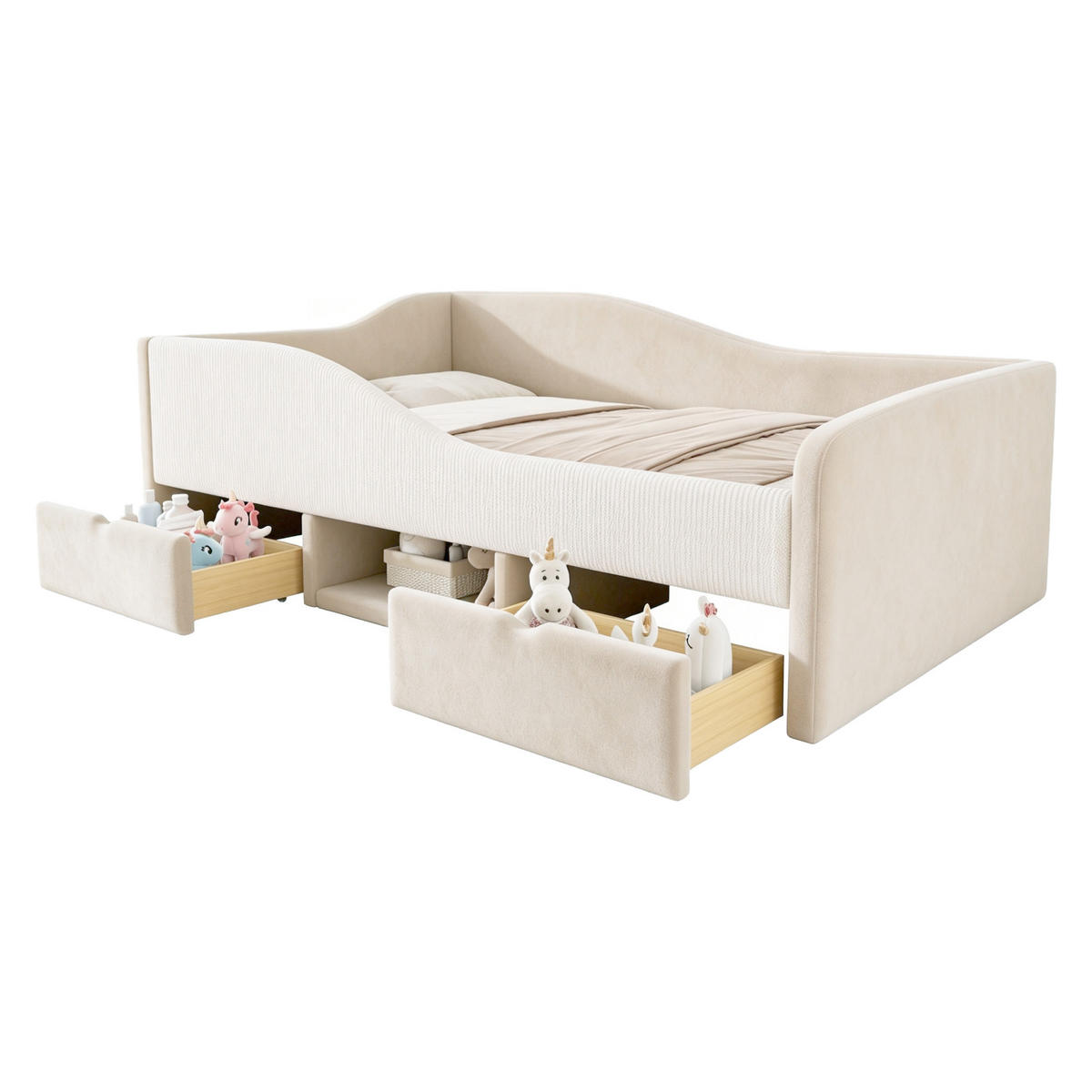 KINDERBETT 90/190 cm Beige - Beige, Textil
